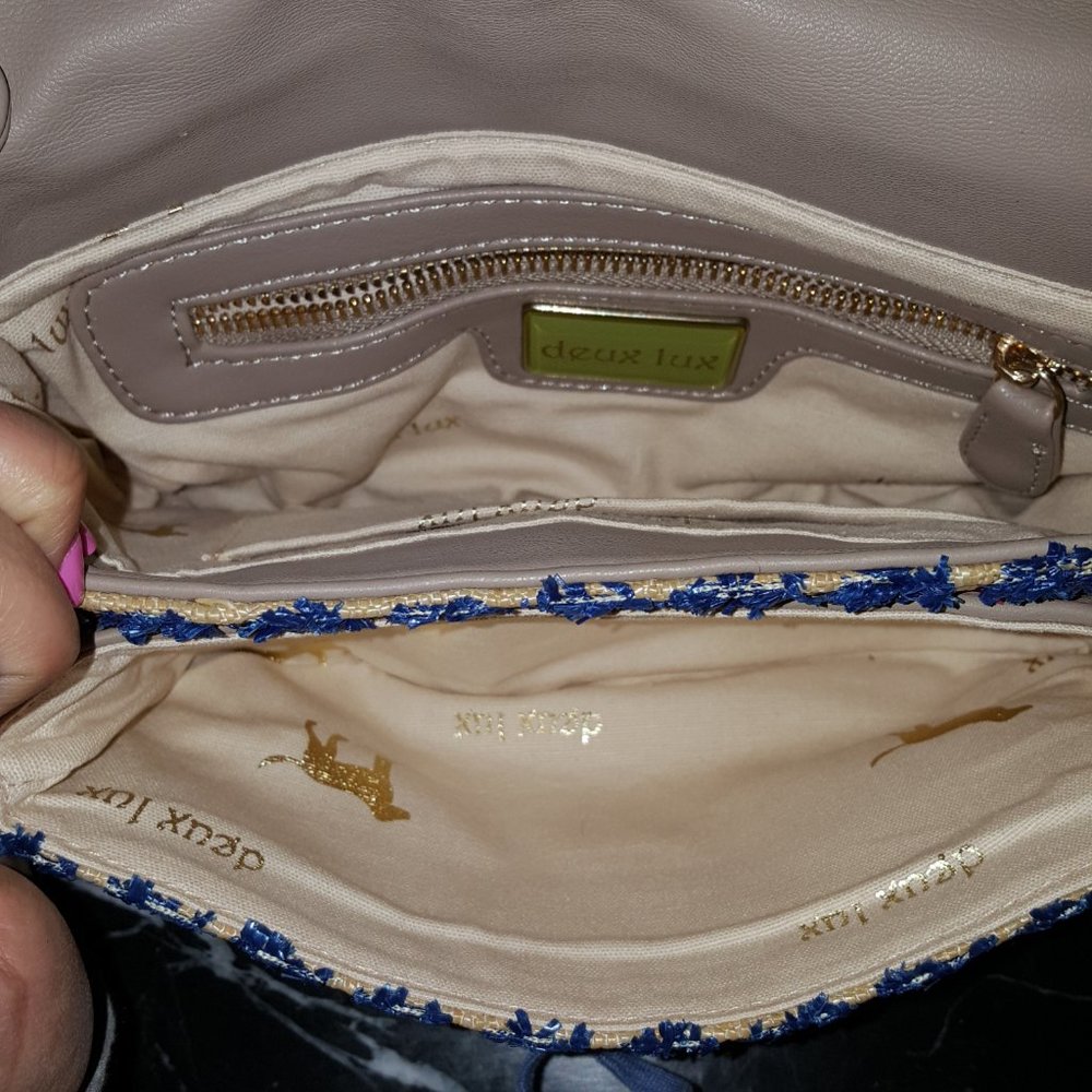 Deux Lux Handbag Crossbody Clutch With Gold Chain - Picture 3 of 8